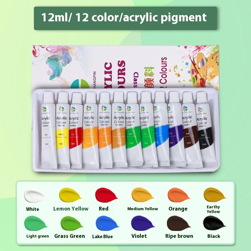Juego de pintura de propileno 12ml Impermeable Pintura para niños Principiantes 12182436 Color Pintura al óleo