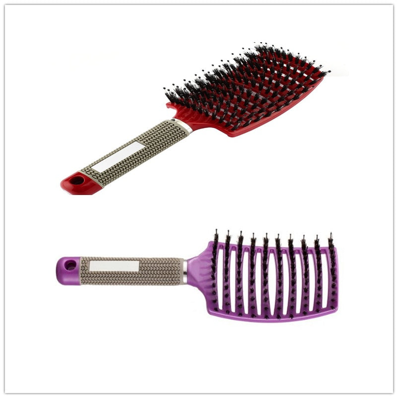 Cepillo para el cabello antinudos Brushy, desenredante para mujer, cerdas de nailon, masajeador de cuero cabelludo, peine para el cabello