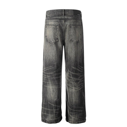 Washed denim jeans