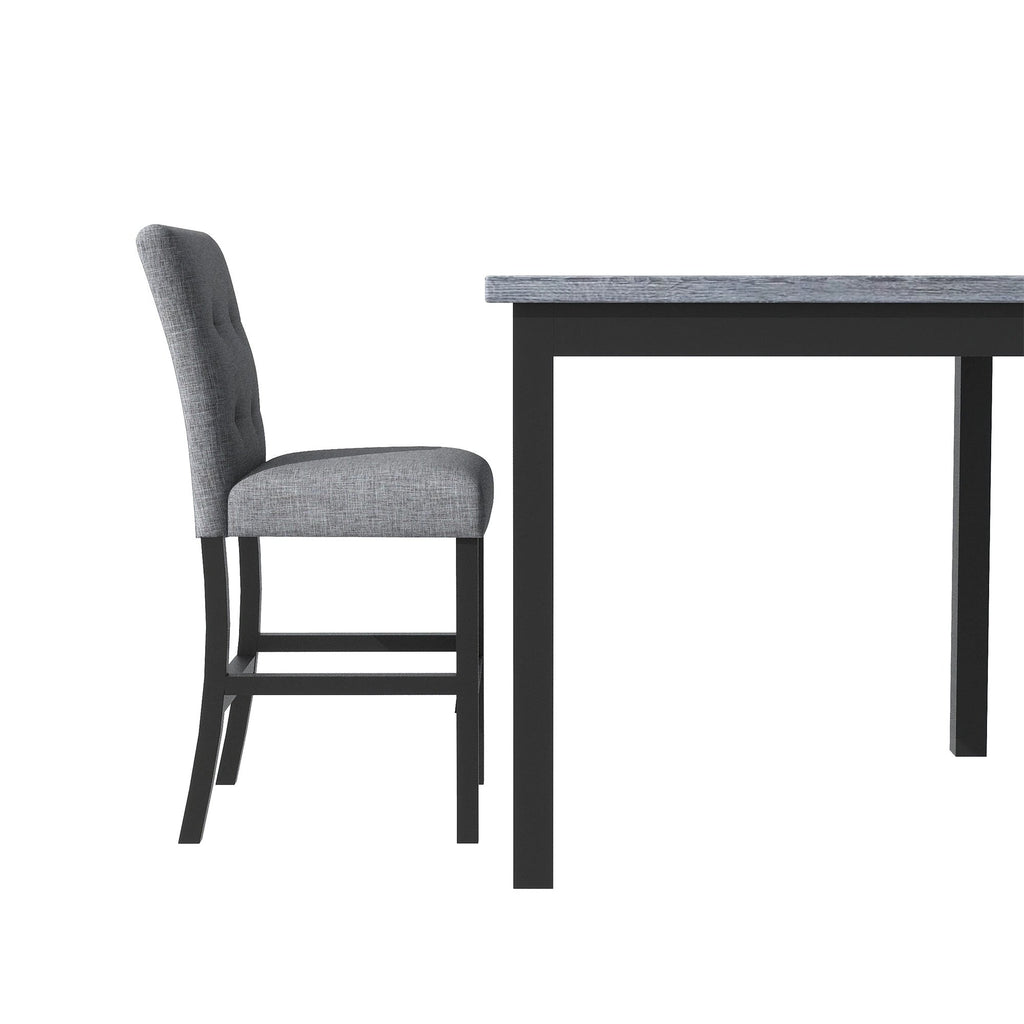 TOPMAX 5-piece cabinet dining table set, wooden square dining table and chairs, and 4 soft cushioned high back chairs in black by eprolo