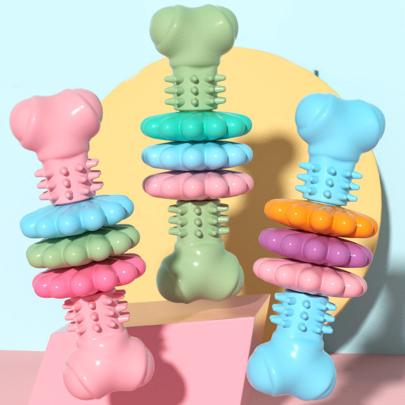 Juguete masticable para perros, tipo hueso, juguetes para limpiar los dientes de perros, juguete masticable de hueso TPR indestructible resistente a mordeduras, juguetes para la dentición, productos para mascotas