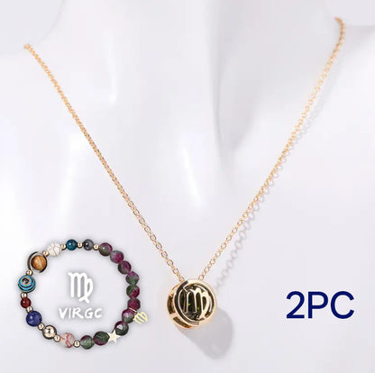 Parure de collier et bracelet en perles de pierre naturelle