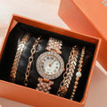Bracelet de Montre Diamant pour Femme Coffret Cadeau de Mode Luxe Montre Bracelet Ensemble de Six Pièces