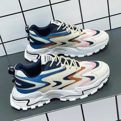 RunFlex™ atmungsaktive Mesh-Sneaker – 2 Paar in Weiß/Blau mit Rosa- und Gelb-Akzenten, PrimeCanada.Store