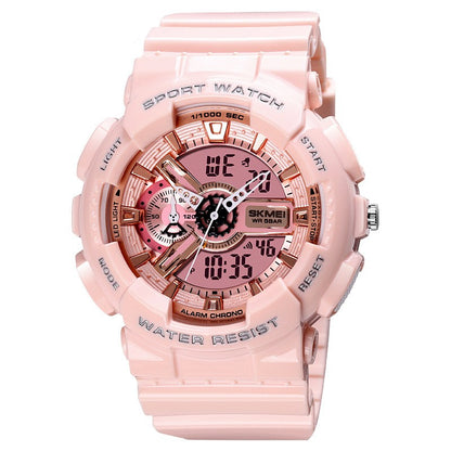 Reloj electrónico deportivo clásico negro y dorado con doble pantalla para estudiantes, reloj para adolescentes, niños y niñas