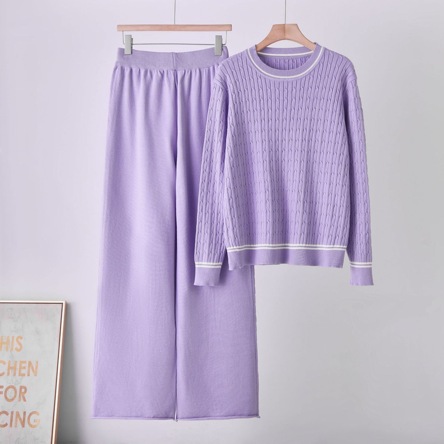 Elevate your everyday style with this sophisticated two-piece knit set