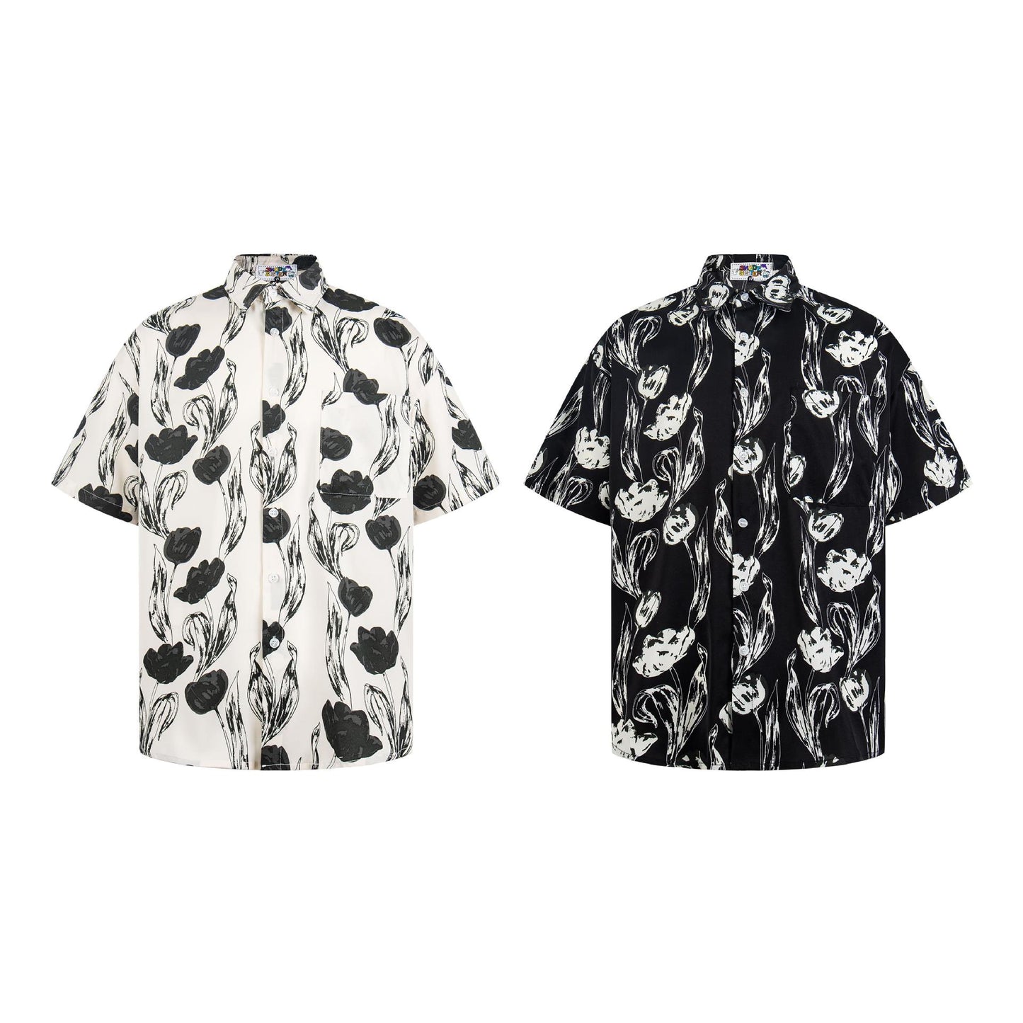 Chemise à manches courtes à imprimé floral