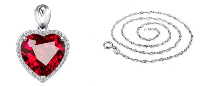 Pendentif Cœur Saphir