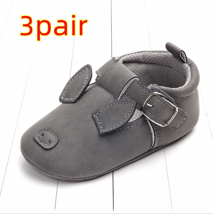 Chaussures bébé printemps automne dessin animé animal cuir mat antidérapant semelle souple chaussures bébé vente en gros 0884