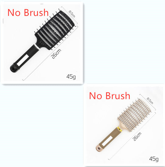 Cepillo para el cabello antinudos Brushy, desenredante para mujer, cerdas de nailon, masajeador de cuero cabelludo, peine para el cabello