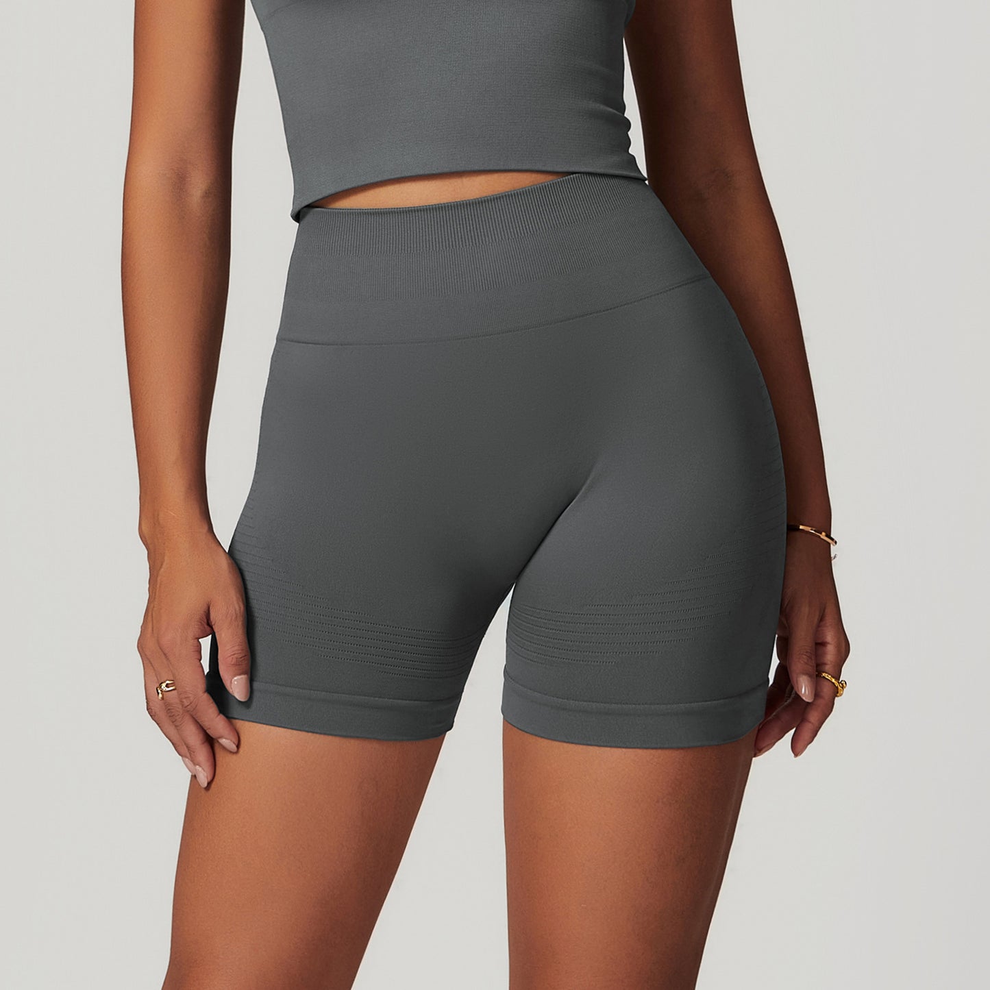 Shorts de yoga taille haute sans couture pour le fitness et la course à pied