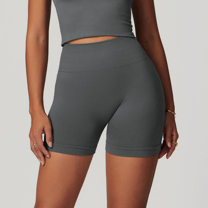 Shorts de yoga taille haute sans couture pour le fitness et la course à pied