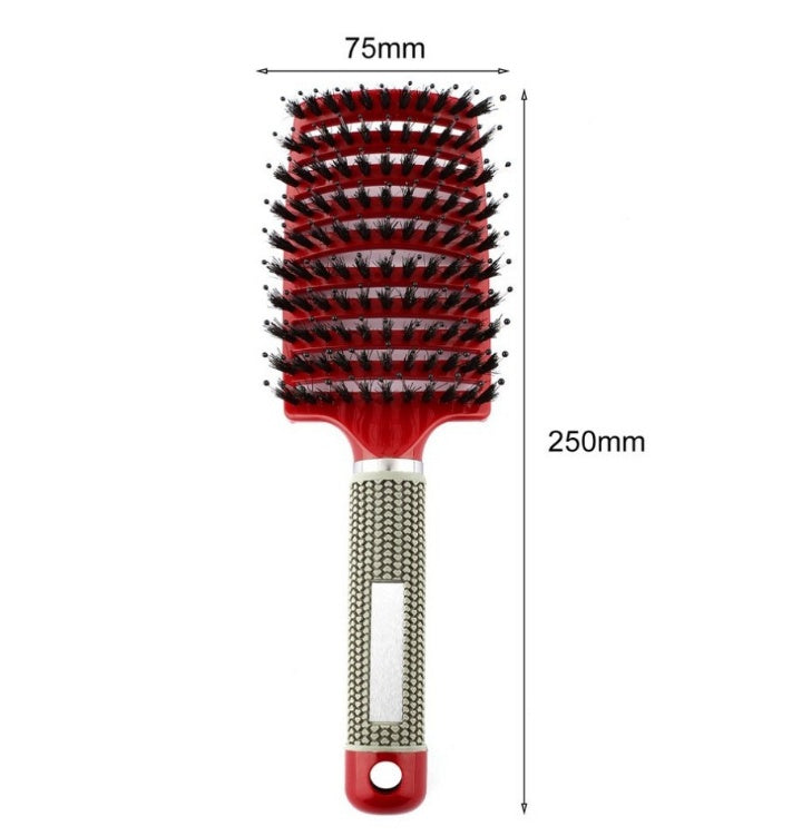 Cepillo para el cabello antinudos Brushy, desenredante para mujer, cerdas de nailon, masajeador de cuero cabelludo, peine para el cabello