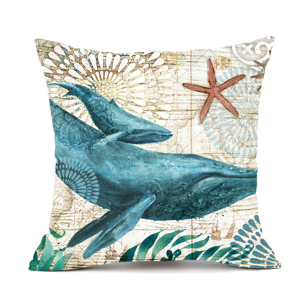 Fundas de cojín con estampado de tortuga marina para sofá, silla, asiento, decoración del hogar