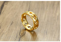 Tidal male locomotive chain ring three-color optional three-dimensional texture personality ring