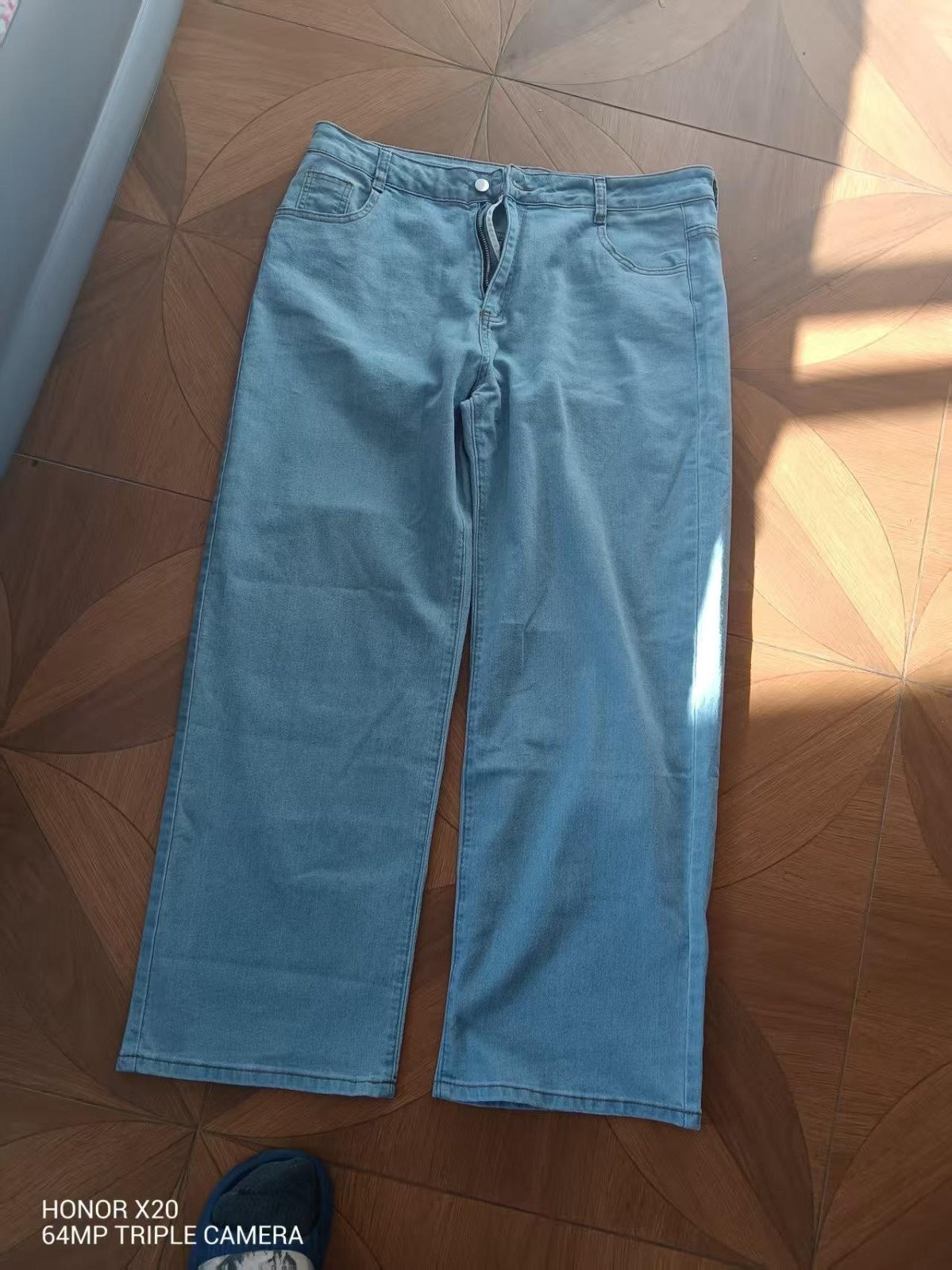 Womens Straight-leg Loose-fit Denim Jeans