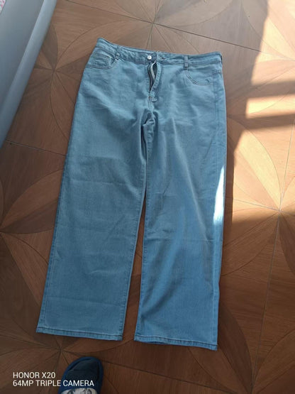 Womens Straight-leg Loose-fit Denim Jeans