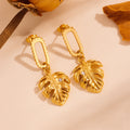 Boucles d'oreilles torsadées en acier inoxydable avec feuilles à pampilles européennes et américaines, ne décolorent pas
