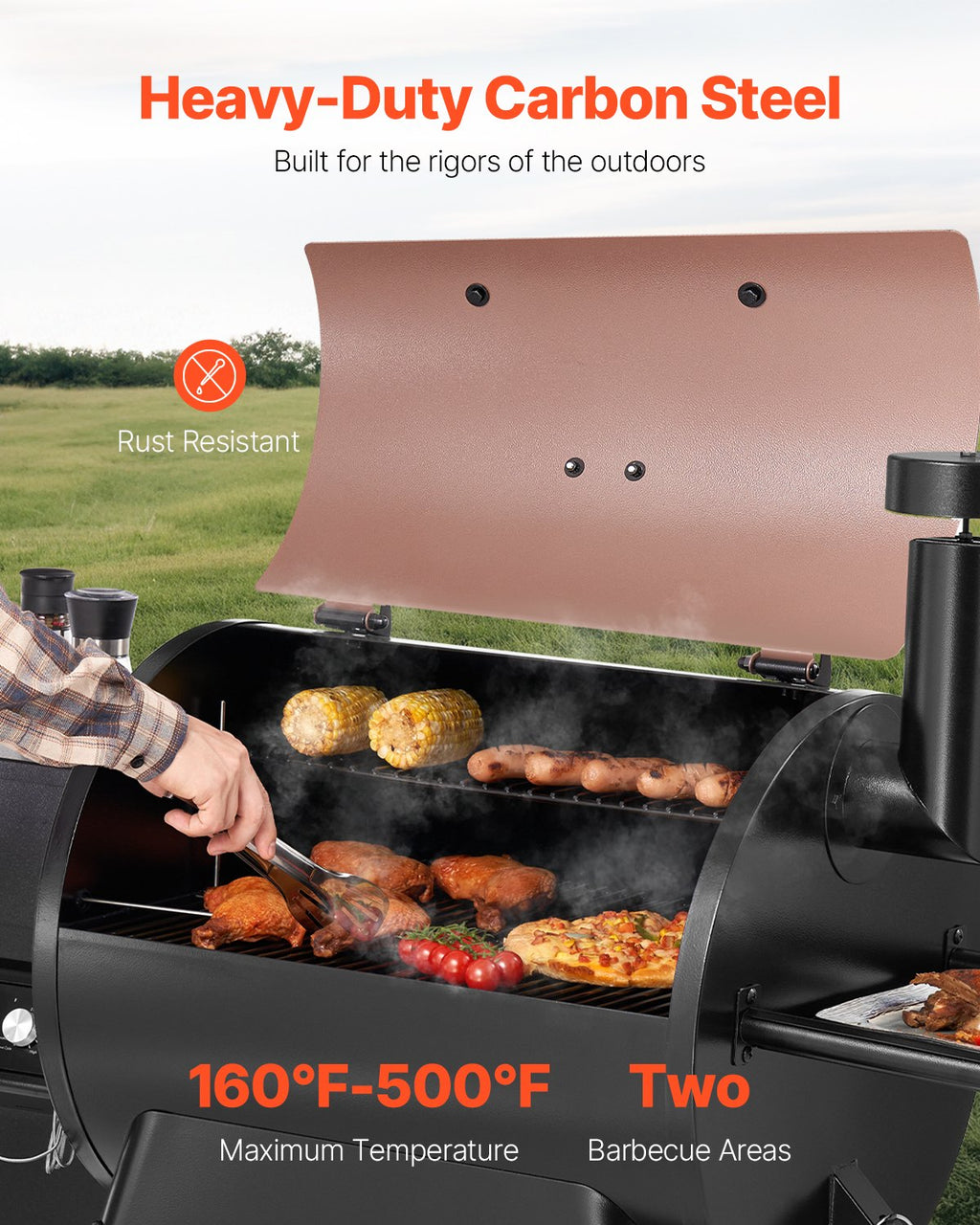Parrilla de pellets de madera Ahumador Parrillas eléctricas para barbacoa de exterior