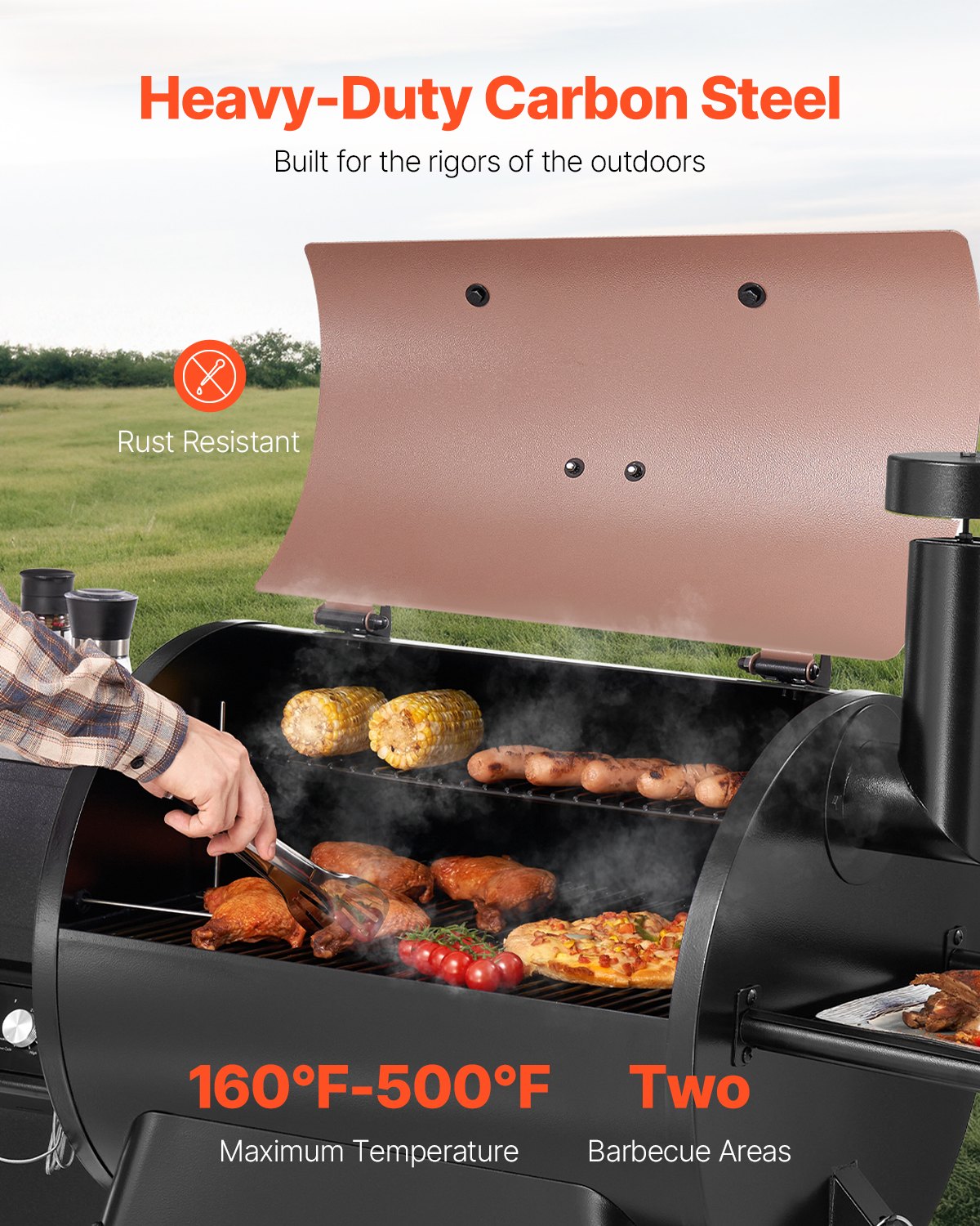 Parrilla de pellets de madera Ahumador Parrillas eléctricas para barbacoa de exterior