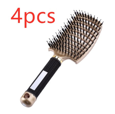 Cepillo para el cabello antinudos Brushy, desenredante para mujer, cerdas de nailon, masajeador de cuero cabelludo, peine para el cabello