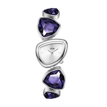 Reloj de pulsera de lujo ligero con diamantes de cristal para mujer, elegante y a la moda