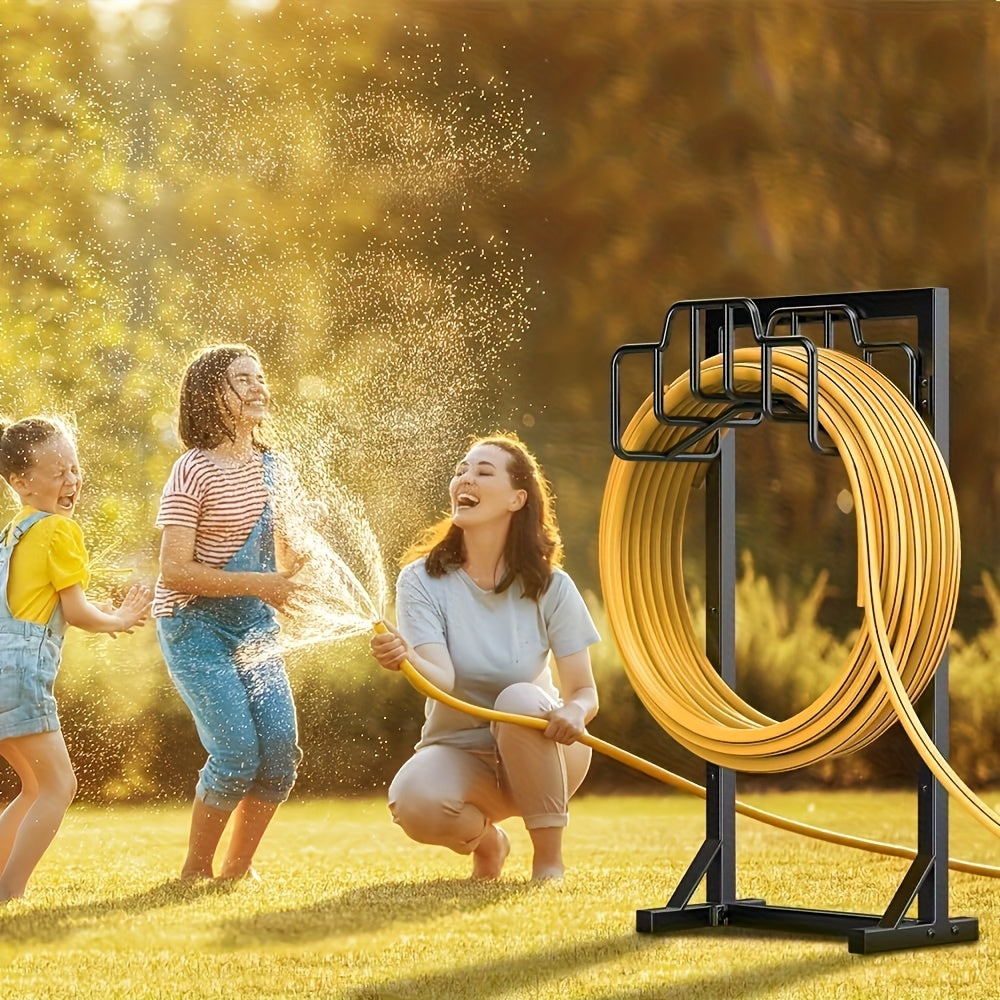 Freestanding Metal Garden Hose Holder Rack-1