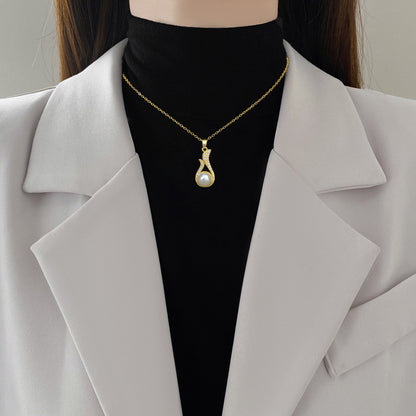 Parure Collier et Boucles d'Oreilles Luxe Léger Perle et Diamants