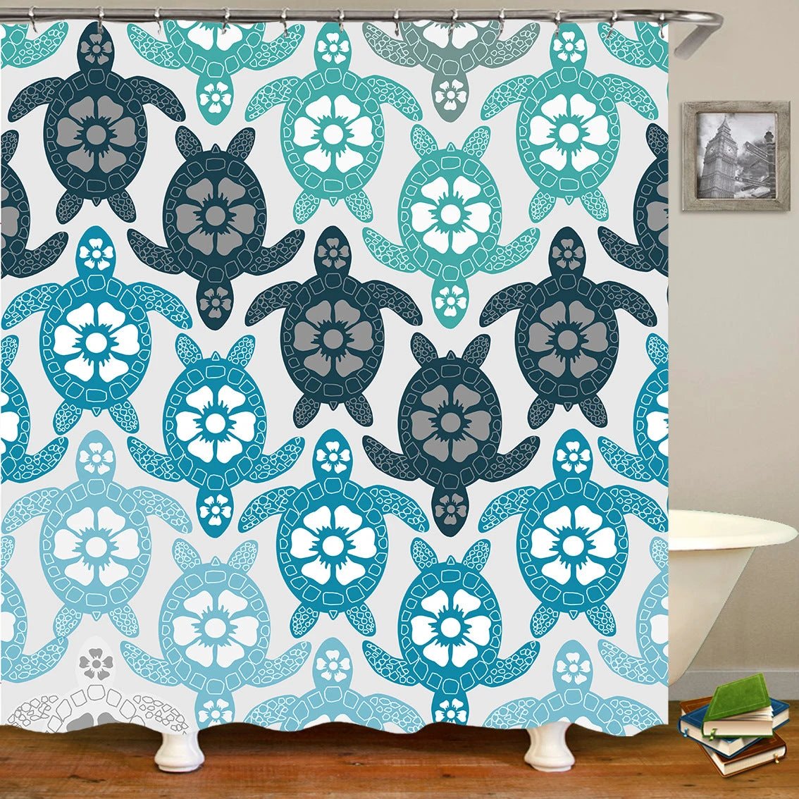 sea worldl Style Pattern Bathroom Shower Curtain by eprolo
