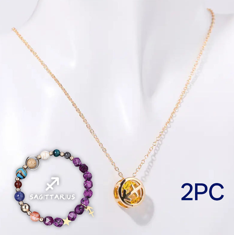 Parure de collier en perles de pierre naturelle