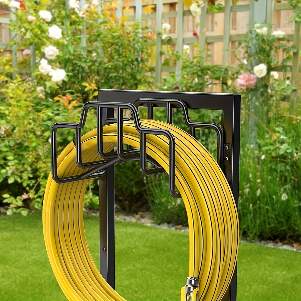 Freestanding Metal Garden Hose Holder Rack-2