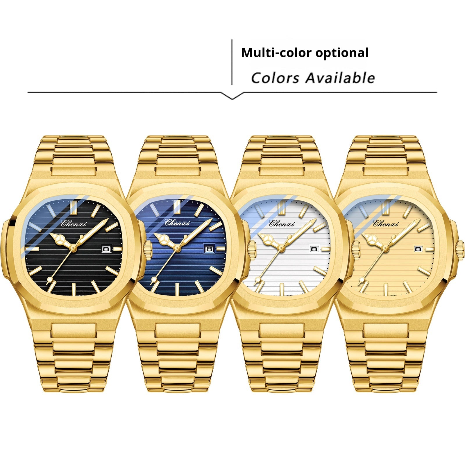 Chenxi Montre Acier Couple Lumineuse Étanche Simple Tendance