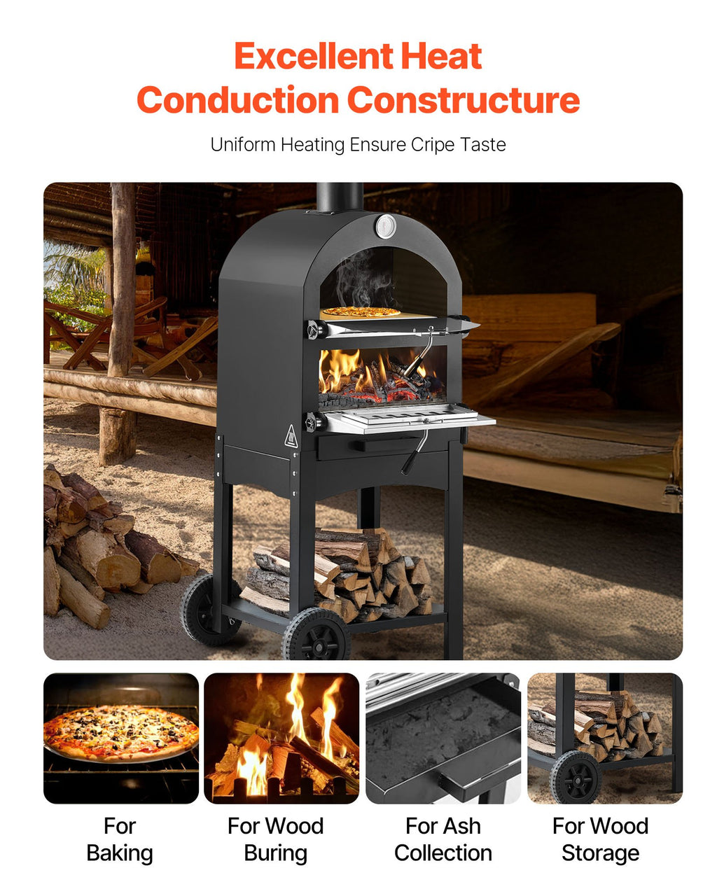 Outdoor Pizza Oven, 12" Pellet Fire Ovens