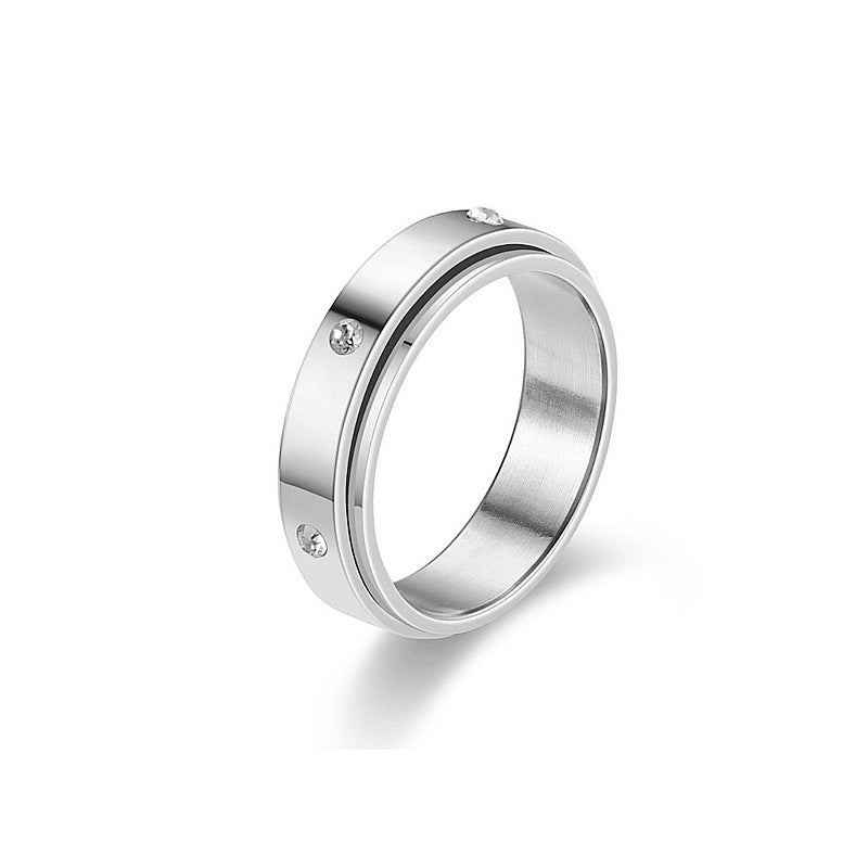 Anillo giratorio de acero inoxidable Luna Estrellas Alivia la ansiedad