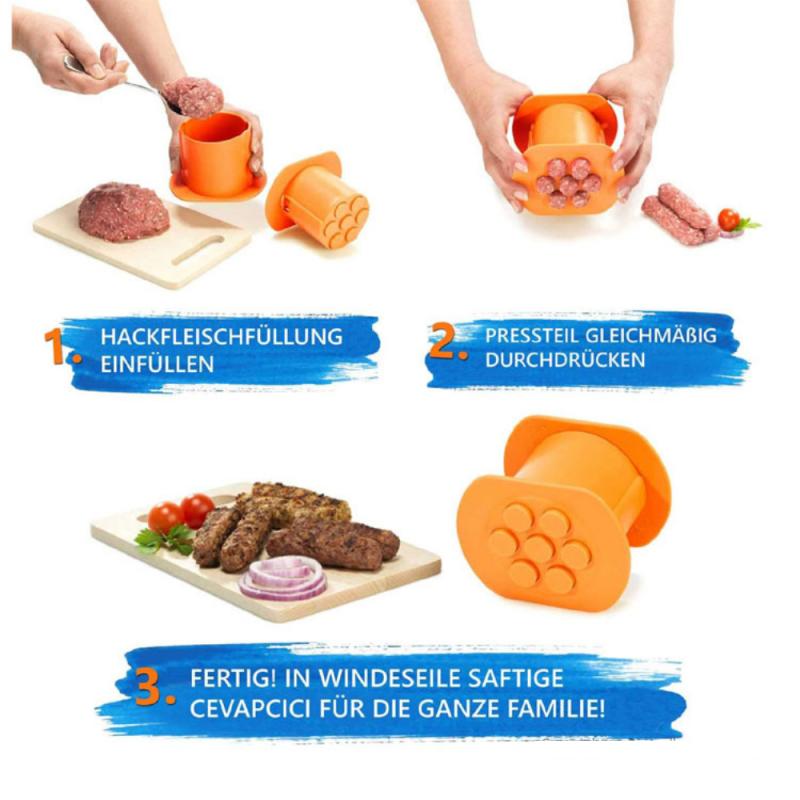Fabricante de perritos calientes, exprimidor de tiras de carne, plástico, para hacer salchichas, pasta, albóndigas, prototipado rápido, herramienta de bricolaje, utensilios de cocina