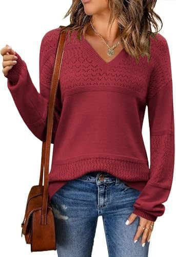 Pull en maille côtelée col V ajouré
