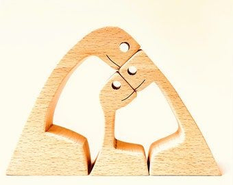 Adorno de Perro en Madera DIY Figura Escultura Decoración del Hogar Un Hombre Un Perro Escultura de Madera Regalos de Navidad Modelo Decorativo