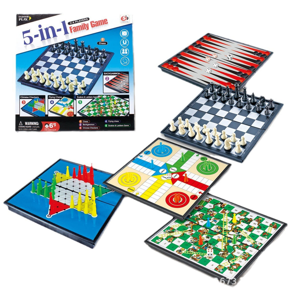 Juego de Mesa Plegable Magnético Damas Backgammon Serpientes y Escaleras Ajedrez de Avión