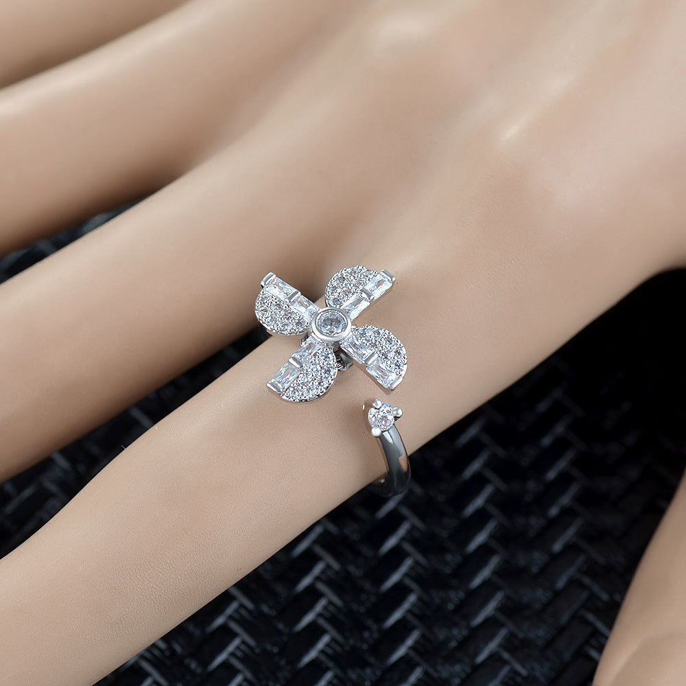 Bague tournante pour femme, fleur d'abeille, élégante, réglable, accessoire anti-stress, bijoux gothiques féminins, tendance