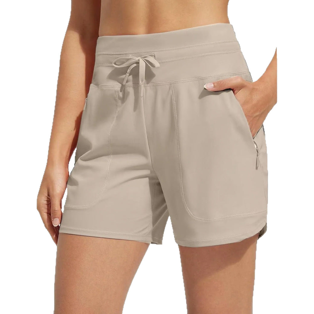 Shorts de sport amples décontractés de yoga taille haute européens et américains