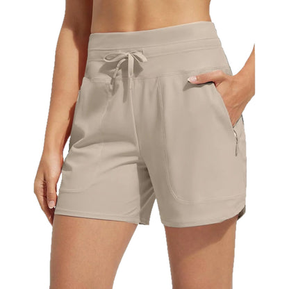 Shorts de sport amples décontractés de yoga taille haute européens et américains