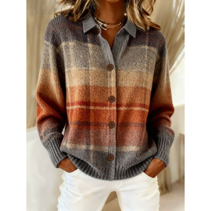 Haut cardigan à revers de chemise pour femme de couleur unie