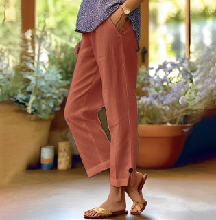 Pantalon décontracté droit pour femme, ample et simple, de couleur unie et à la mode