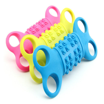 Juguete masticable de silicona con forma de hueso para perros