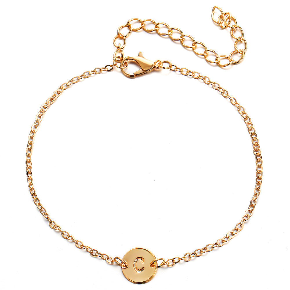Pulsera de letras de moda y ángulo para mujer, pulsera sencilla ajustable de color dorado con nombre, Pulseras Mujer, regalos para fiestas