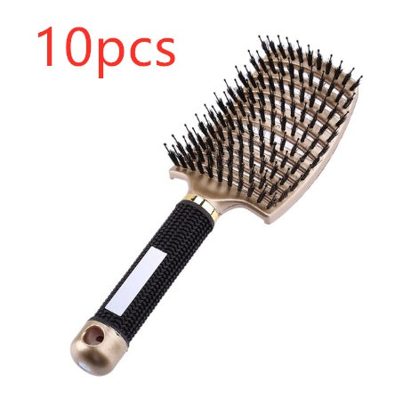 Cepillo para el cabello antinudos Brushy, desenredante para mujer, cerdas de nailon, masajeador de cuero cabelludo, peine para el cabello