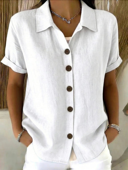 Chemise à manches longues et col à revers pour femme