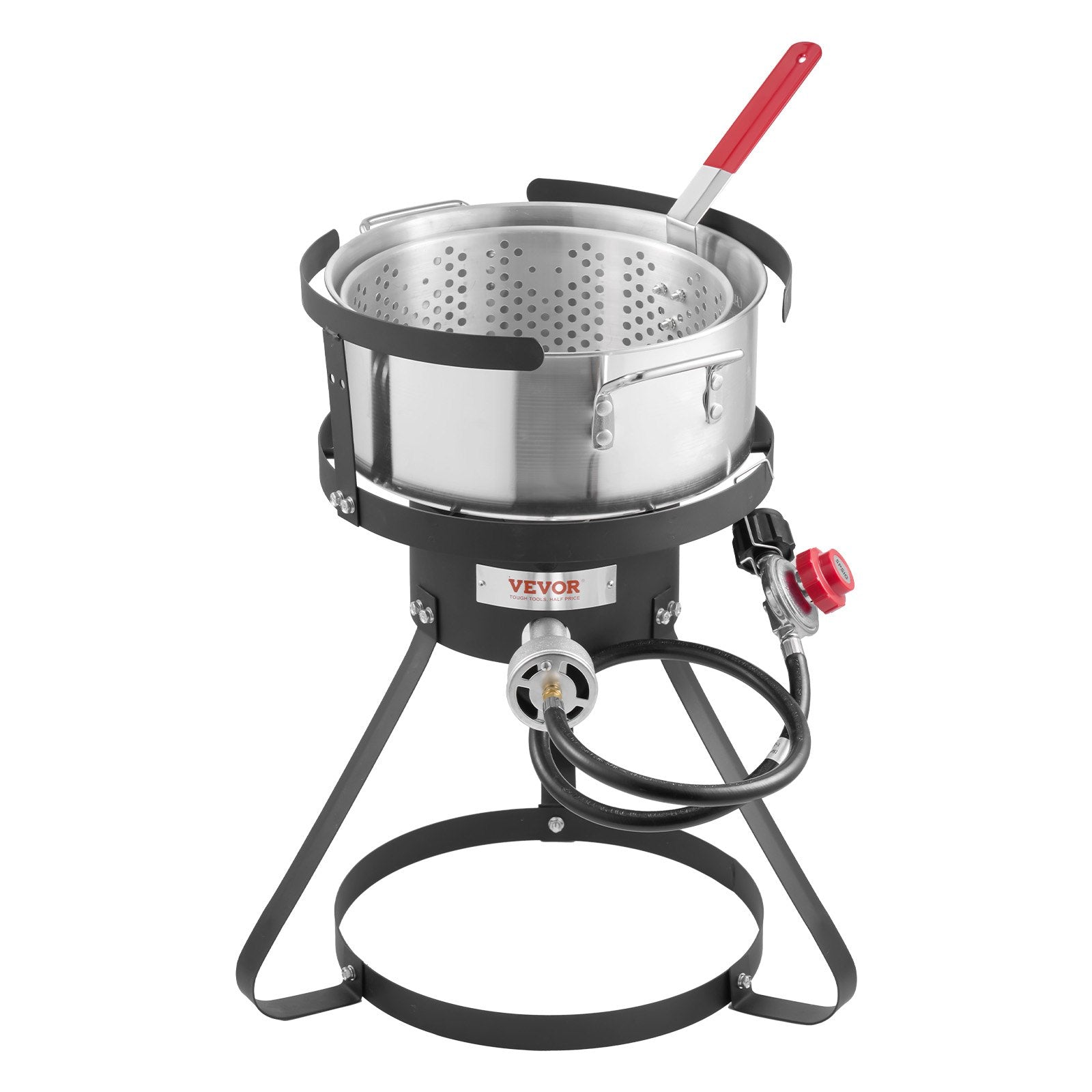 Freidora de Pescado y Alitas de 10 Litros, Kit de Freidora de Propano de Aluminio para Exteriores con Cesta