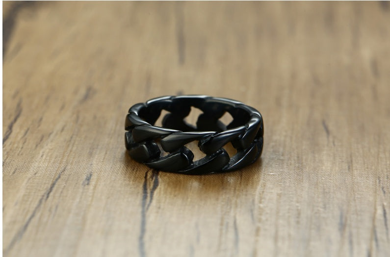 Bague pour homme locomotive de marée en option trois couleurs texture tridimensionnelle bague de personnalité
