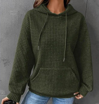 Pull ample et décontracté à manches longues de couleur unie pour femme